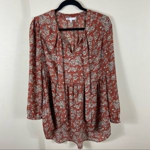 FINAL SALE: DR2 Floral Blouse with Pussy Bow